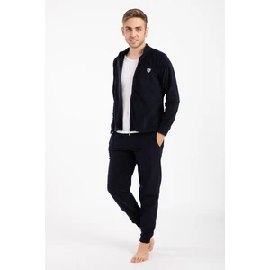Erkek 6130-1 Ön Fermuarlı Manşetli Polar Takım Lacivert
