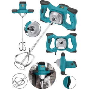 Alman B-01 3000 W 6 Kademe Devir Ayarlı Elektirikli Alçı Boya ve Harç Karıştırıcı Mikser Mavi