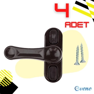 Koyu Kahverengi Pencere Emniyet Kilidi 4 Adet Çocuk Hırsız Kilidi Çekmeli Metal Kilit