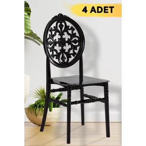 4 Adet Venüs Siyah Sandalye
