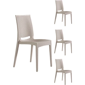 Rattan Bahçe Sandalyesi 4 Adet – Cappucino