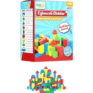 Hak-İş Oyuncak Eğitici Renkli Ahşap Bloklar 102 Parça