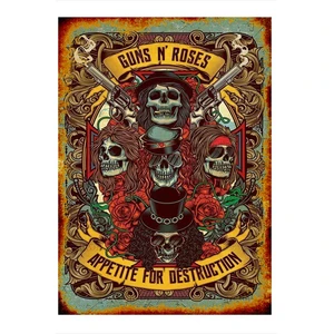 Guns N Roses Model Ahşap Tablo