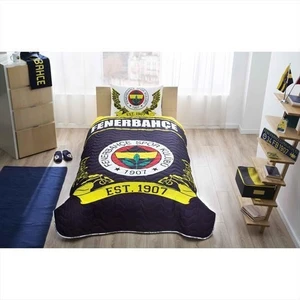 Lisanslı Fenerbahçe Logo Tek Kişilik Yatak Örtüsü Takımı