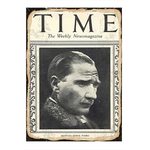 Atatürk Time Dergisi Kapağı Dekoratif Mdf Tablo