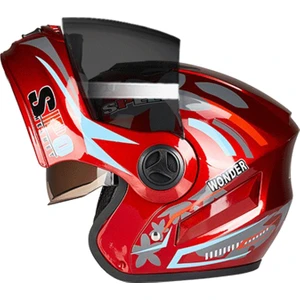 Strade Store Modüler Motosiklet Kask Sun Visor Açık Yüz Çift Hava Havalandırmaları - Kırmızı (Yurt Dışıdan) (Yurt Dışından)