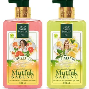Eyüp Sabri Tuncer Mutfak Sabunu Seti  Greyfurt Aromalı, Limon Aromalı 500 ml + Magic Sünger