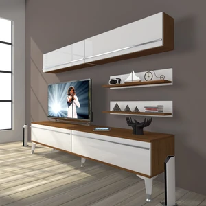Eko 5 Mdf Std Silver Tv Ünitesi Tv Sehpası Ceviz Beyaz