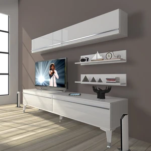 Eko 5 Mdf Std Silver Tv Ünitesi Tv Sehpası Parlak Beyaz