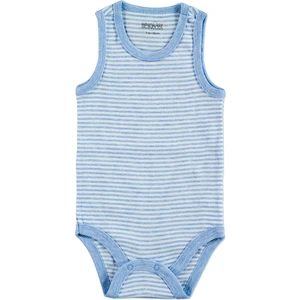 Bebek Çizgili Ribana Atlet Çıtçıtlı Yaka Tek Body