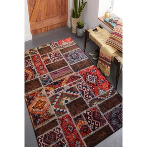 Decomia Home Dijital Baskılı Kaymaz Dot Taban Makinede Yıkanabilir Modern Patchwork Desenli Halı YOLLUK-D3009
