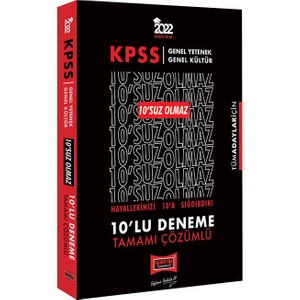 Yargı Yayınevi KPSS 2022 Genel Yetenek Genel Kültür  10'suz Olmaz Tamamı Çözümlü