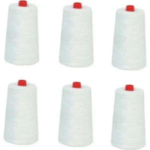 ACY STORE Çuval Ağzı Dikiş Makinesi Ipi 6 Bobin, 1 Bobin 900 Metre Beyaz Dikiş Ipi