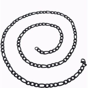 Figaro Yassı 5 Mm. 60 Cm. Siyah Çelik Erkek Zincir DP90-5