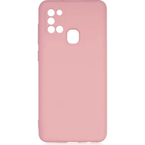 Samsung Galaxy A21S Kılıf Mara Mat Soft Kamera Korumalı Lansman Pembe