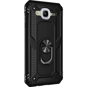Samsung Galaxy J7 Core Kılıf Tank Koruma Vega Standlı Yüzüklü Mıknatıslı Siyah
