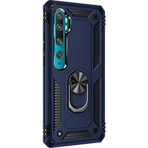 Xiaomi Mi Note 10 Pro Kılıf Tank Koruma Vega Standlı Yüzüklü Mıknatıslı Lacivert