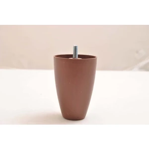 6 Adet 10 cm Ceviz Renk -  Armut Plastik Ayak - Baza Ayağı -Koltuk Ayağı - Kanepe Ayağı  (Ince M8 Diş)