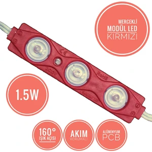 Mercekli Modül LED 1.5W (10 Adet) - Kırmızı