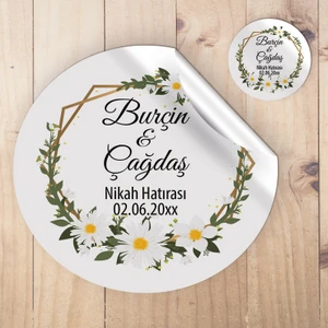 Otuz9  Yuvarlak Sticker Söz - Nişan - Düğün - Kına - Özel Kesimli Etiket