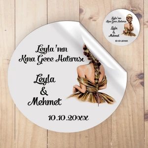 Otuz9  Yuvarlak Sticker Söz - Nişan - Düğün - Kına - Özel Kesimli Etiket