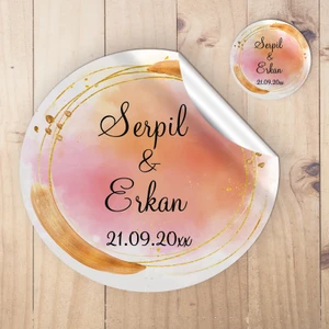 Otuz9  Yuvarlak Sticker Söz - Nişan - Düğün - Kına - Özel Kesimli Etiket