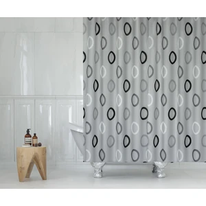 Tropik Banyo Duş Perdesi 5033 Gri Tek Kanat 1X180X200
