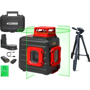 Kobb KBL33GTP 40 Metre Profesyonel Li-Ion Şarjlı 2X90⁰/360⁰ Otomatik Hizalamalı Yeşil Çapraz Çizgi Lazer Distomat + Tripod
