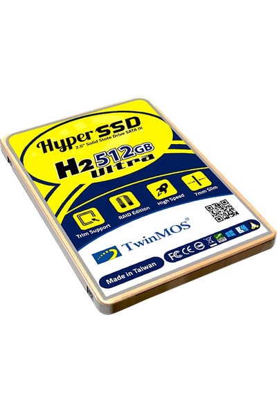 TwinMOS 512GB 2.5" SATA3 SSD 580Mb-550Mb/s (TM512GH2U)