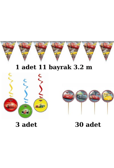 Balonevi Cars Doğum Günü Parti Seti Lisanslı 24 Kişilik