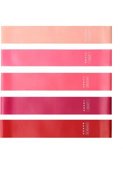 5 1 Mukavemetli Degrade Lateks Elastik Yüzük Direnç Bant Seti (Pembe Degrade 5 Parça) (Yurt Dışından)
