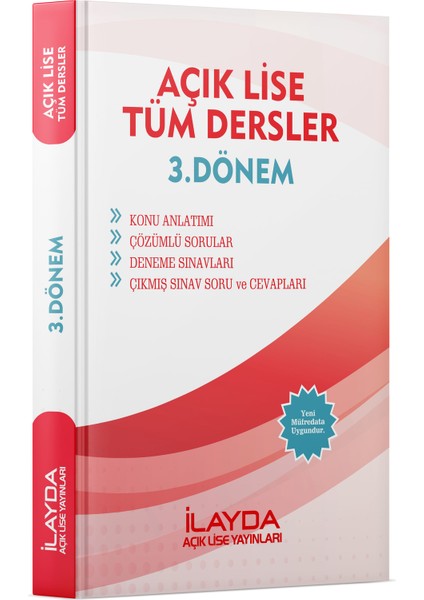 İlayda Açık Öğretim Lisesi 3. Dönem Tüm Dersler Yardımcı Ders Kitabı