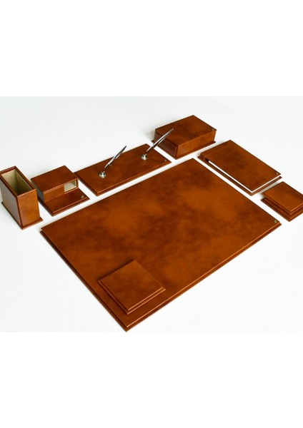 3850-135 Sorty Suni Deri Sümen Takımı Kestane