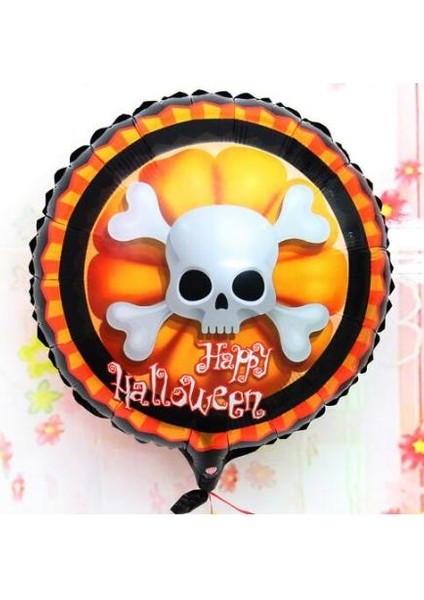 Halloween Iskelet Kuru Kafa Folyo Balon 18 Inç