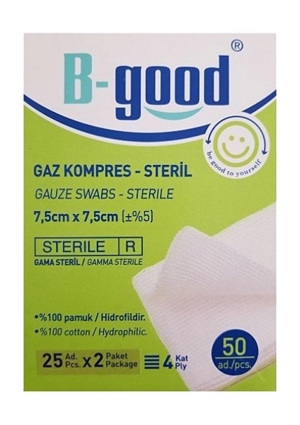 B Good Gaz Kompress 7,5cm x 7,5cm 50 Li