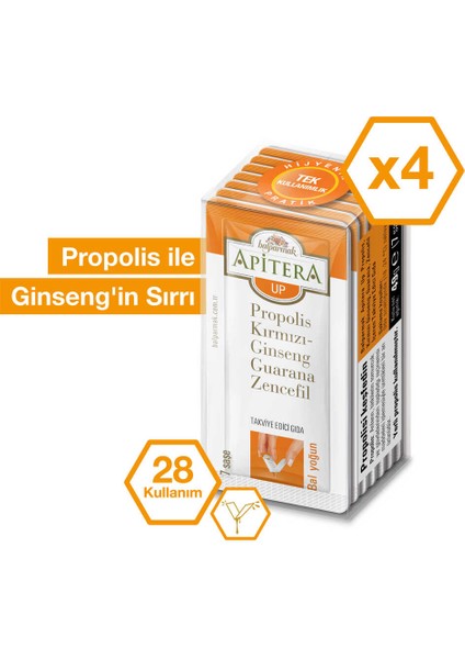 Up 7 g x 28 Adet (Kırmızı Ginseng, Propolis, Guarana, Zencefil, Bal)