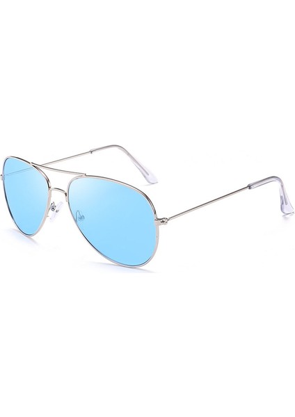Ms Dazzle Renk UV400 Şık Polarize Güneş Gözlüğü Mavi (Yurt Dışından)