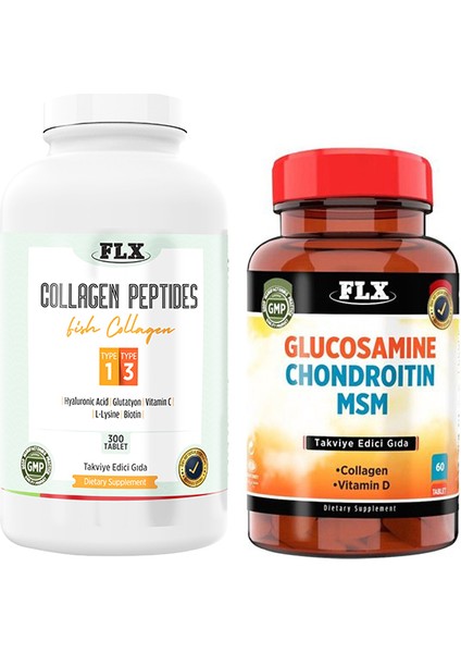 Kollajen Tip 1-3 300 Tablet & Flx Glukozamine Vitamin D 60 Tabet