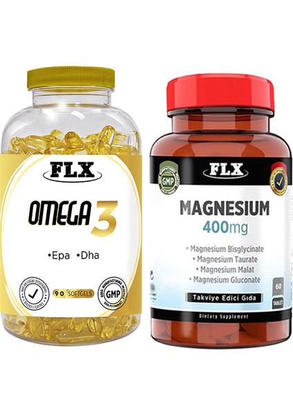 Omega 3 90 Softgel & Flx Magnezyum Malat 60 Tablet