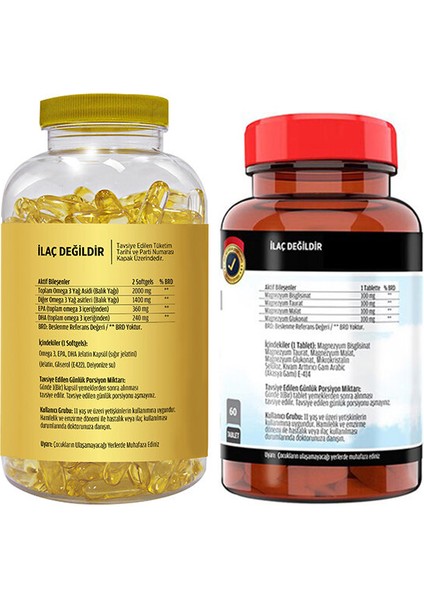 Omega 3 90 Softgel & Flx Magnezyum Malat 60 Tablet fiyatları