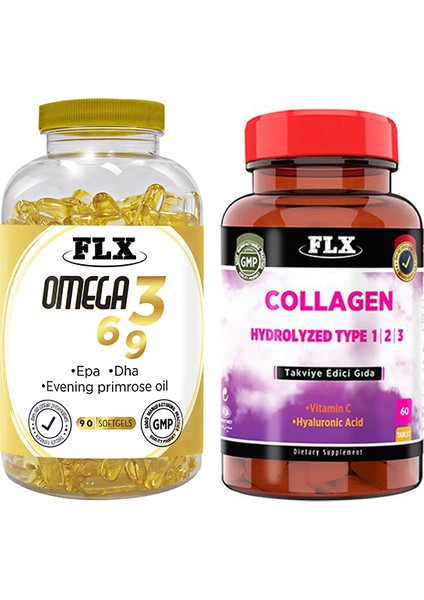 Omega 3-6-9 90 Softgel & Flx Kollajen Tip-1-2-3 60 Tablet