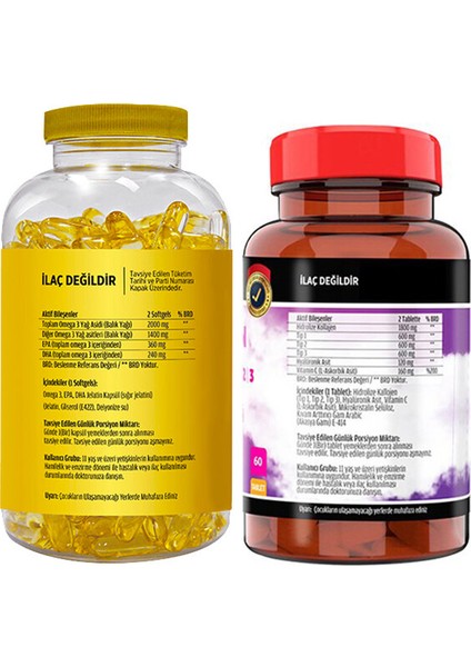 Omega 3-6-9 90 Softgel & Flx Kollajen Tip-1-2-3 60 Tablet