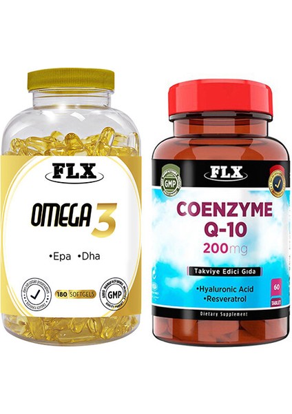 Omega 3 180 Softgel & Flx Coenzyme Q-10 200 Mg 60 Tablet