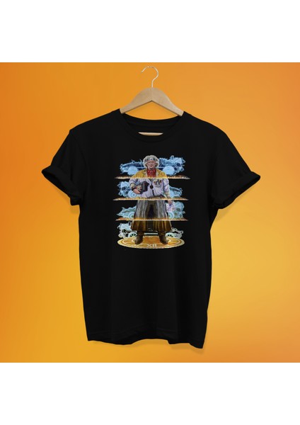 Geleceğe Dönüş Baskılı %100 Pamuk Oversize T-Shirt Büyük Beden Tişört