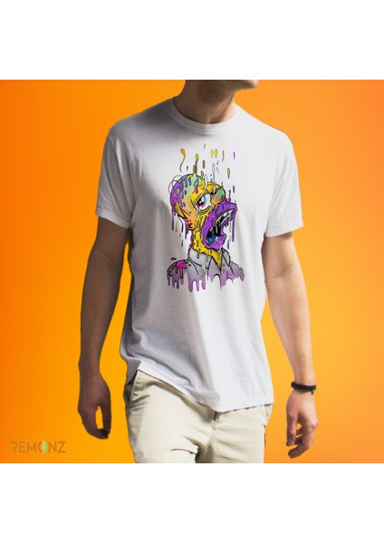 Homer Simpson Baskılı %100 Pamuk Oversize T-Shirt Büyük Beden Tişört