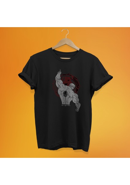 Escanor Baskılı %100 Pamuk Oversize T-Shirt Büyük Beden Tişört