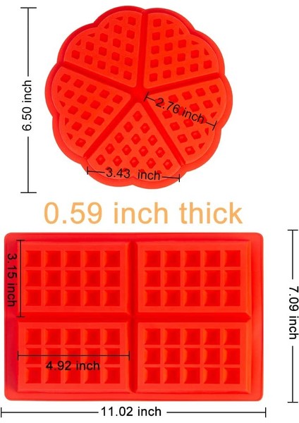Silikon Kalp ve Kare Şekilli Waffle Pişirme Kalıbı (Yurt Dışından) modelleri