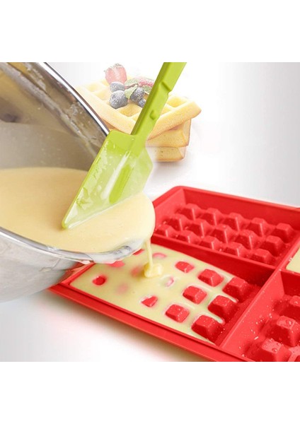 Silikon Kalp ve Kare Şekilli Waffle Pişirme Kalıbı (Yurt Dışından) fırsatları