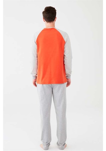 Erkek Turuncu Patlı Pijama Takım modelleri