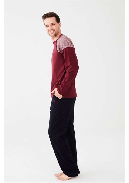Erkek Mürdüm Yuvarlak Yaka Pijama Takım fiyatları